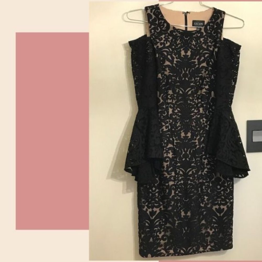 Cocktail off the shoulder dress by XSCAPE, size 4 - Picture 8 of 8